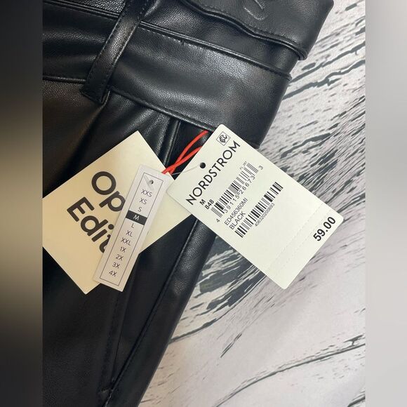 Open Edit Black Pleather Pants M - Picture 9 of 11